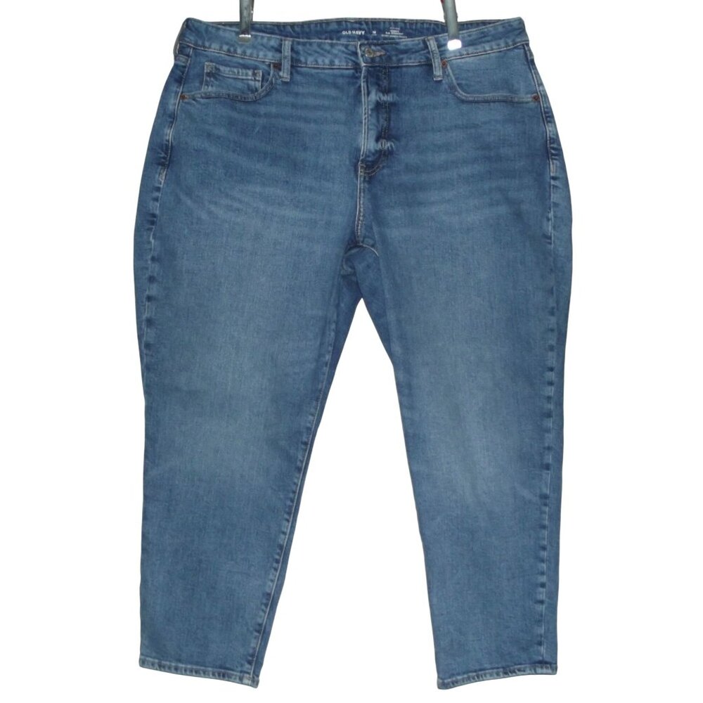 Old Navy Jeans Womens 18P x26" High Rise Curvy O.G. Straight Secret Pockets crop
